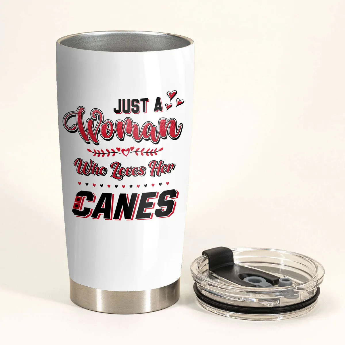 Just A Woman Who Loves Her Carolina Hockey Tumbler