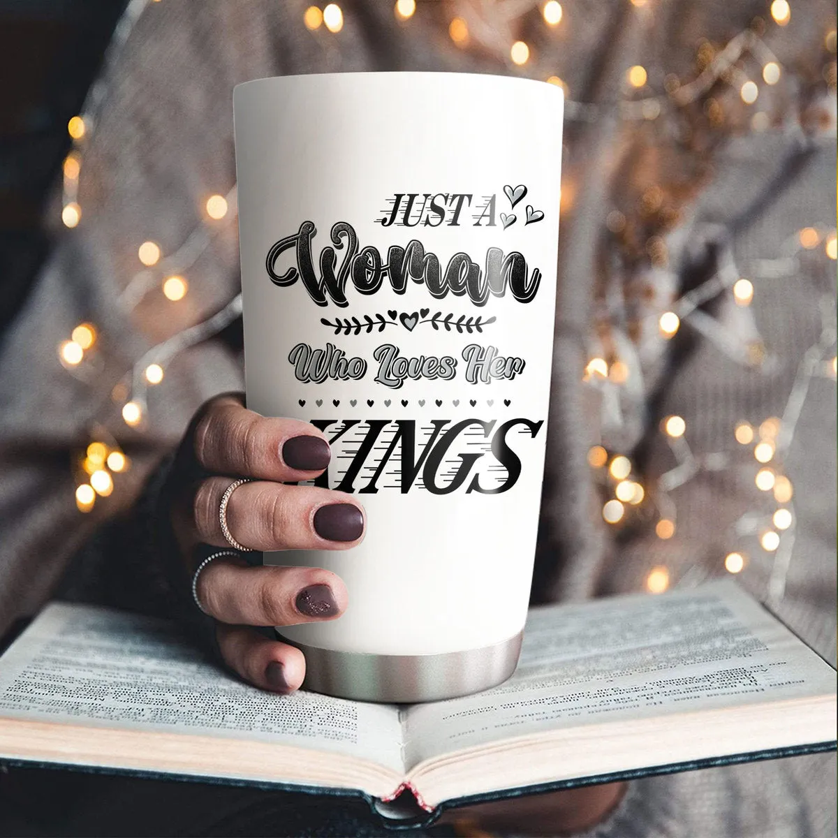 Just A Woman Who Loves Her Los Angeles K Hockey Tumbler