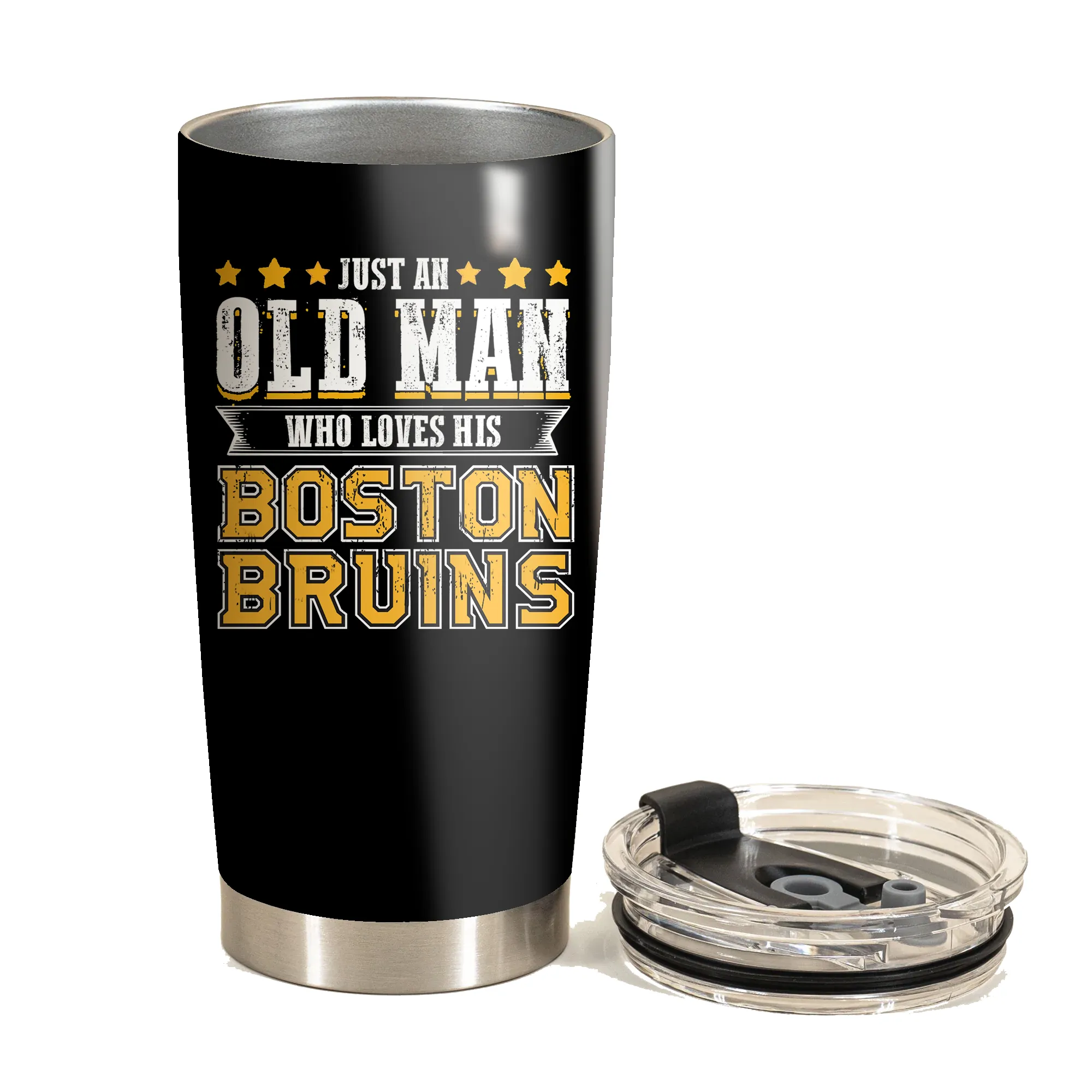 Just An Old Man Who Loves His Boston Hockey Tumbler