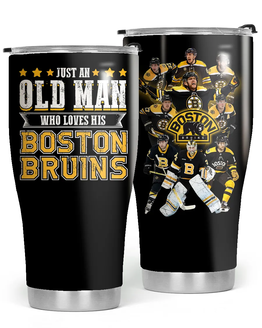 Just An Old Man Who Loves His Boston Hockey Tumbler