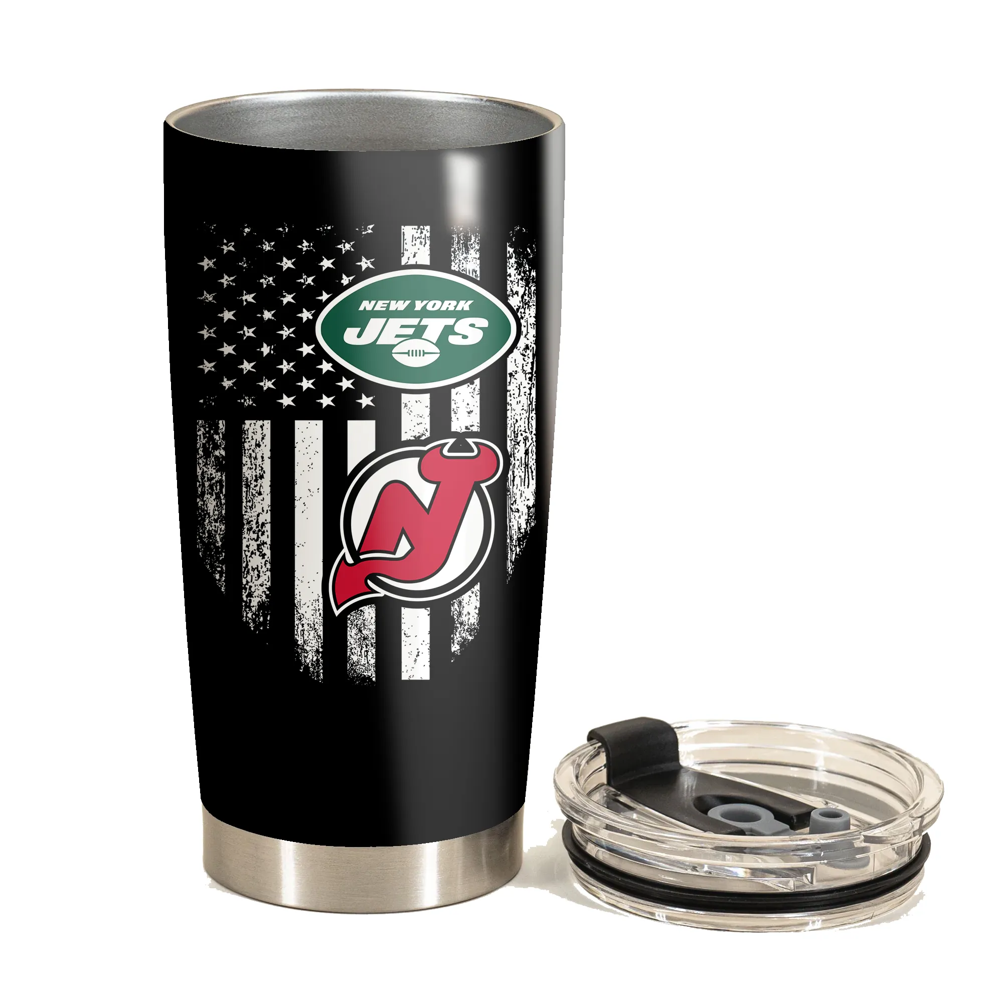 Just An Old Man Who Loves His New York J Football And New Jersey Hockey Tumbler