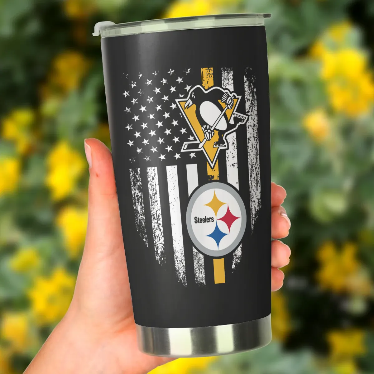 Just An Old Man Who Loves His Pittsburgh Football And Hockey Tumbler