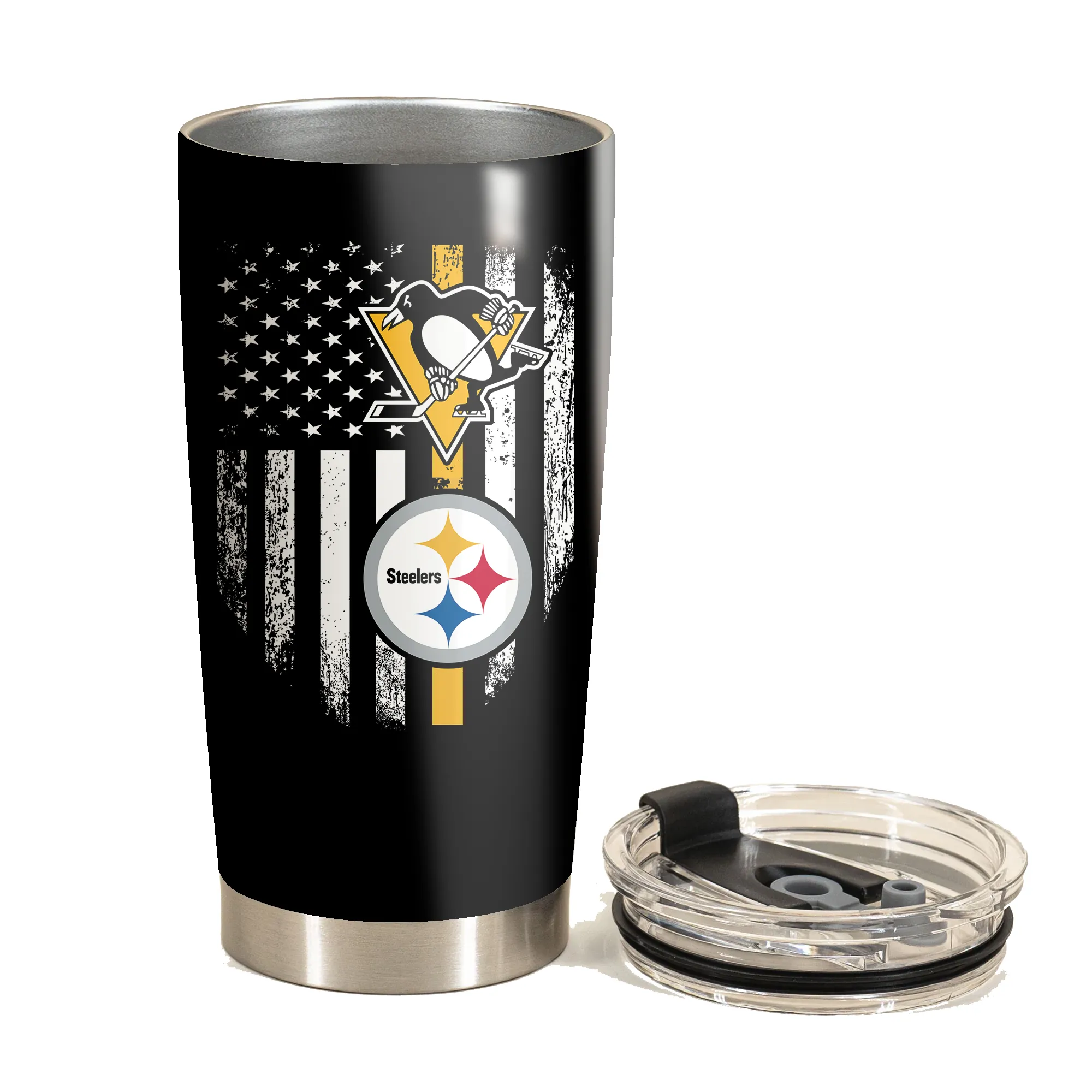 Just An Old Man Who Loves His Pittsburgh Football And Hockey Tumbler