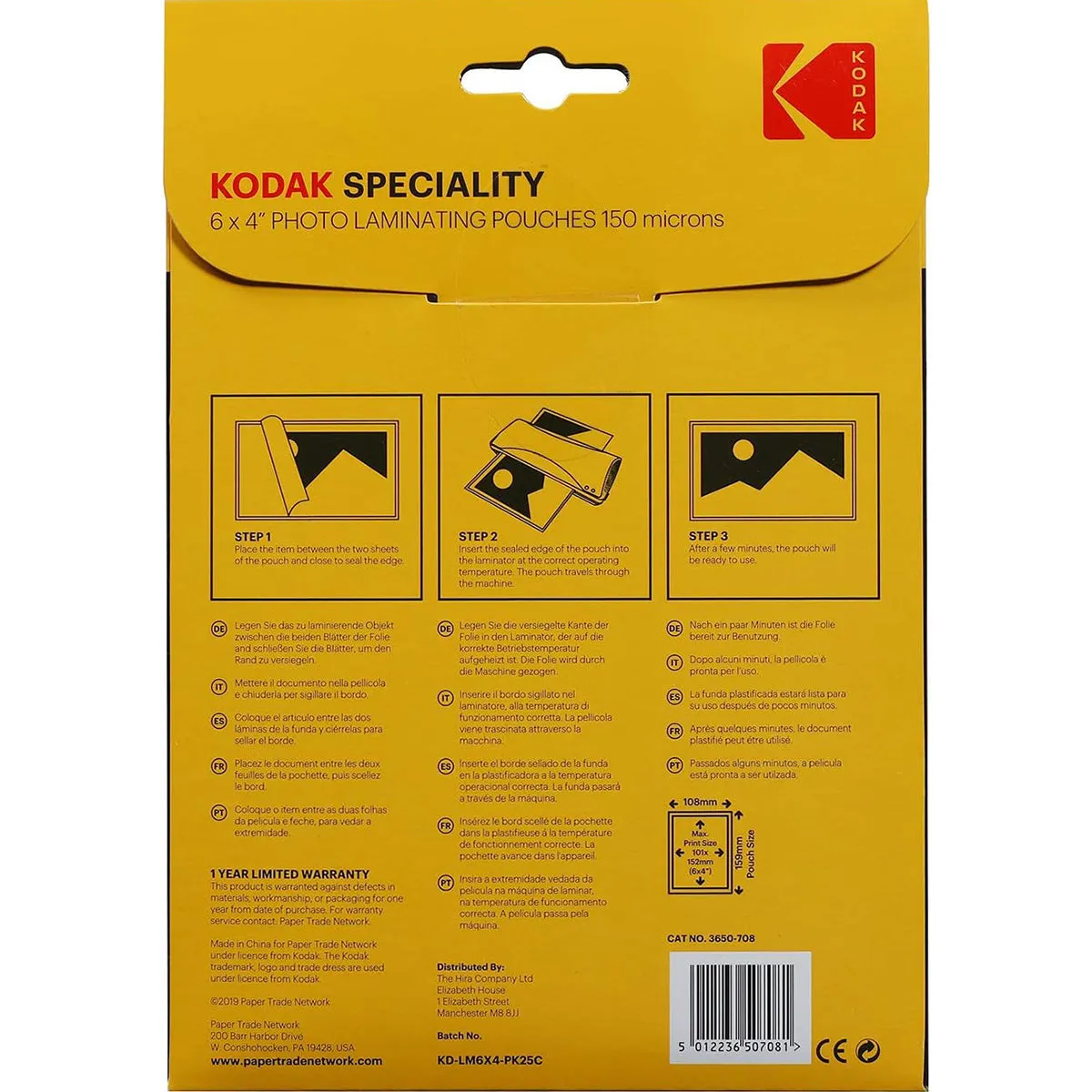 Kodak Speciality 6x4 150 Micron Photo Laminating Pouches - Pack of 25