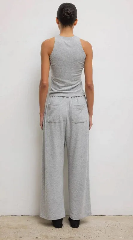 Leset Lauren Crop Drawstring Pant - Grey Melange