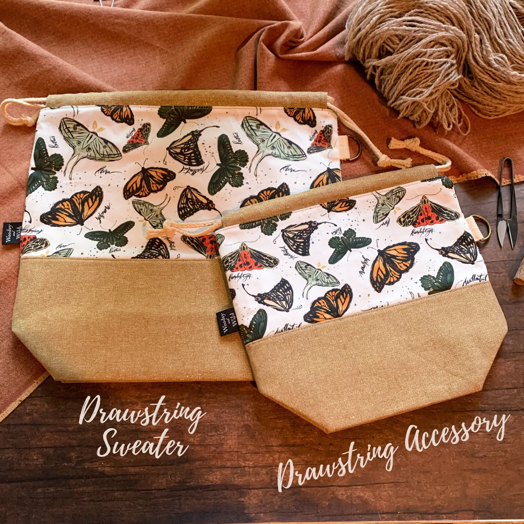 *Lindon's Orchard*  Zippered Knitting Project Bag