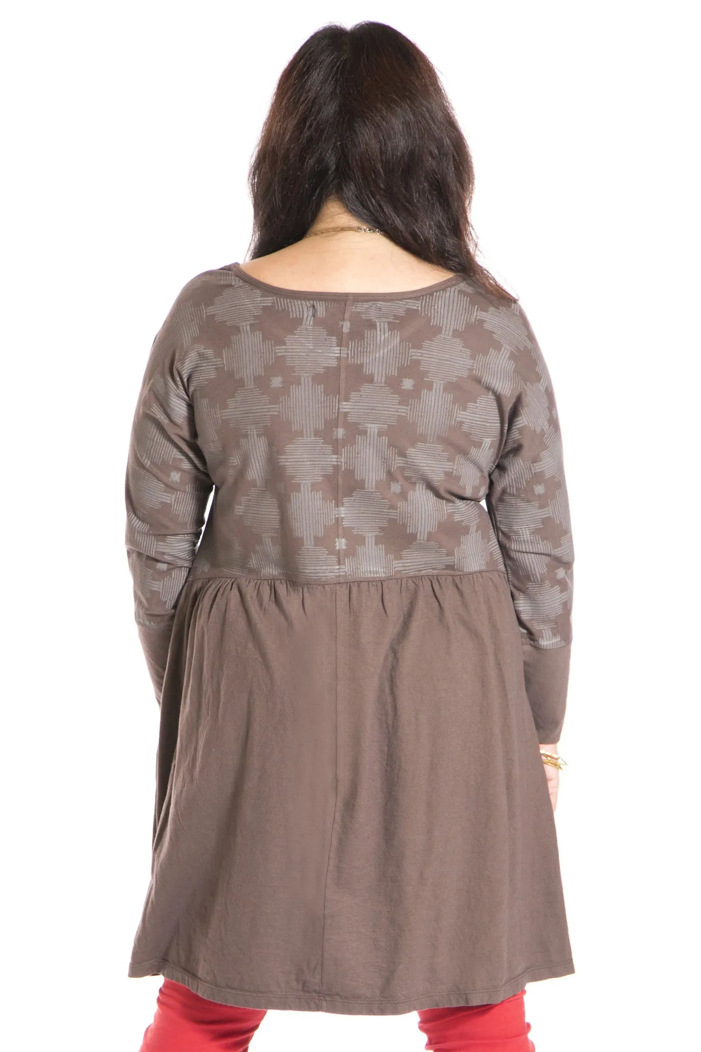 Long Sleeve Babydoll Tunic UnPrinted-Blue Fish Clothing