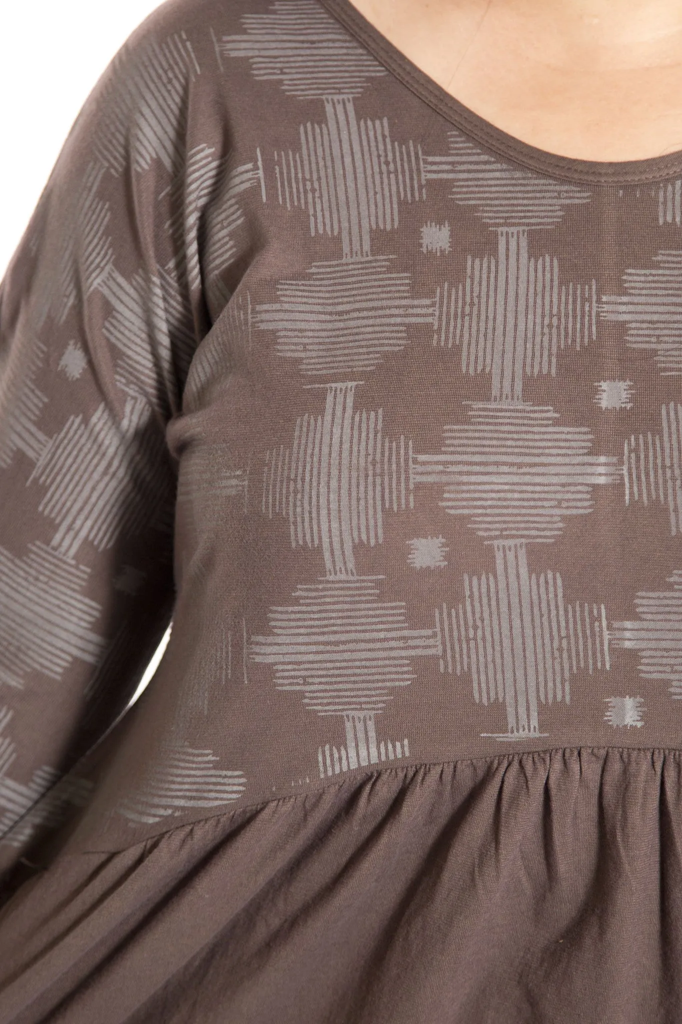 Long Sleeve Babydoll Tunic UnPrinted-Blue Fish Clothing