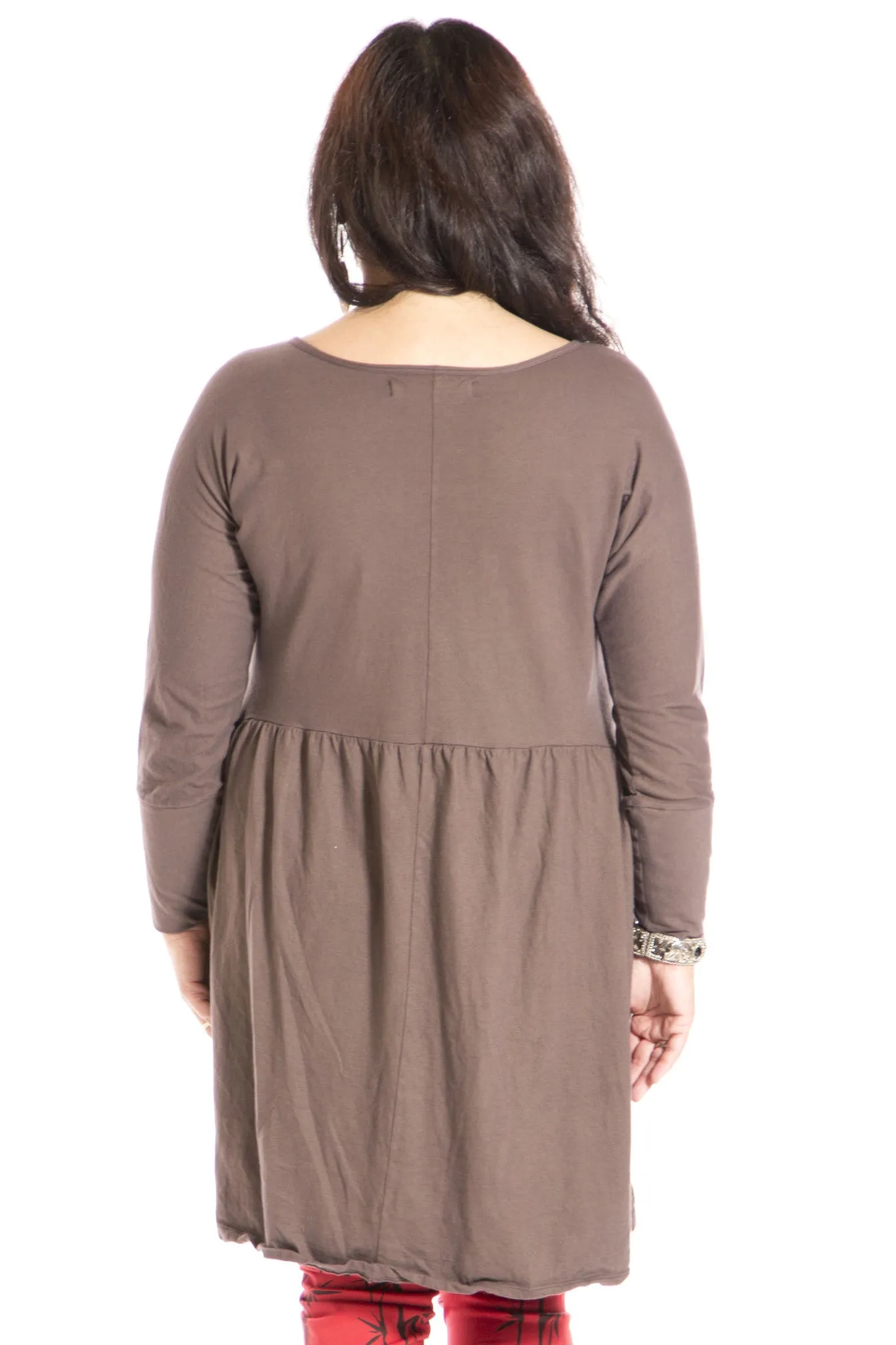 Long Sleeve Babydoll Tunic UnPrinted-Blue Fish Clothing