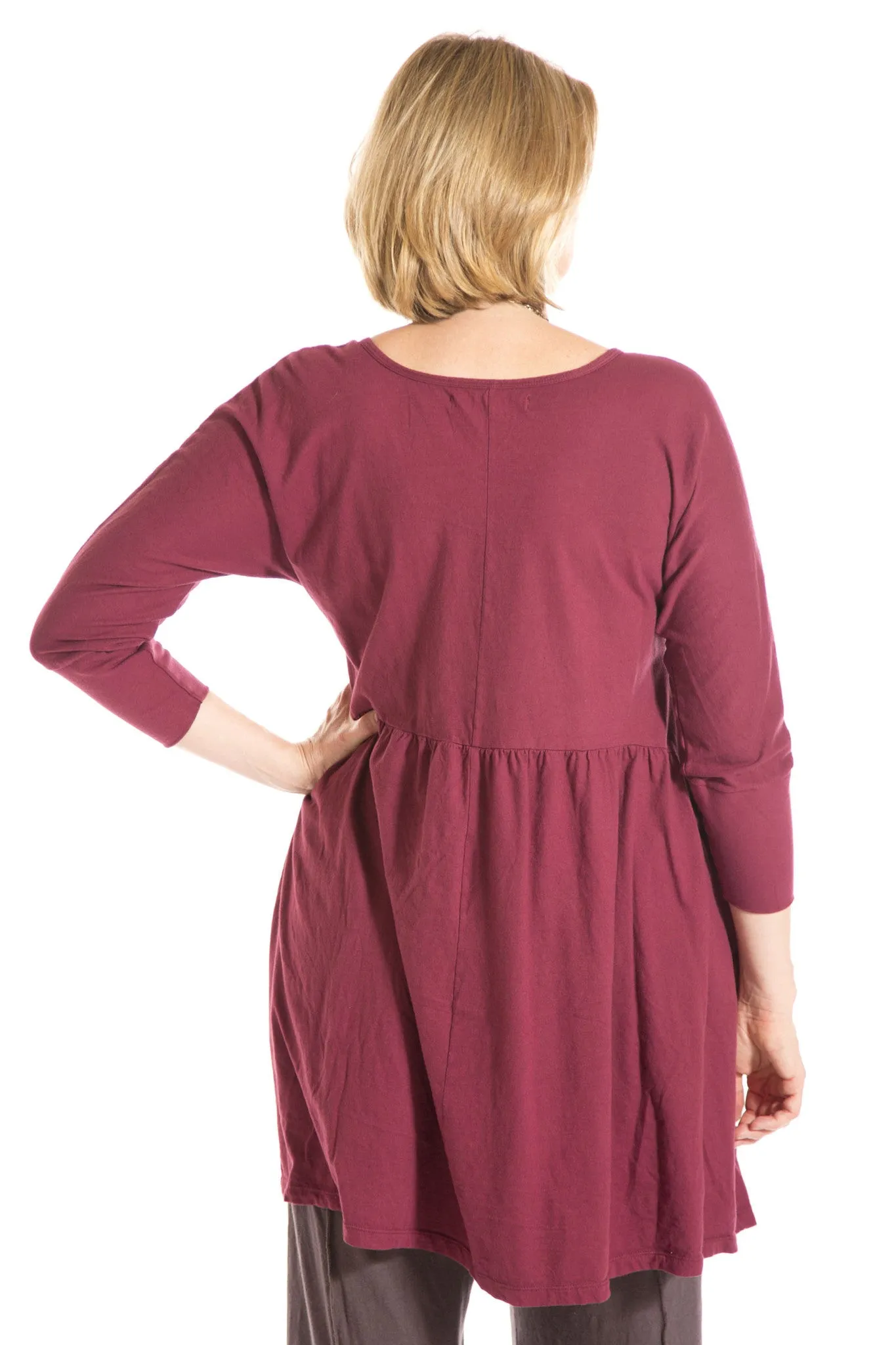 Long Sleeve Babydoll Tunic UnPrinted-Blue Fish Clothing