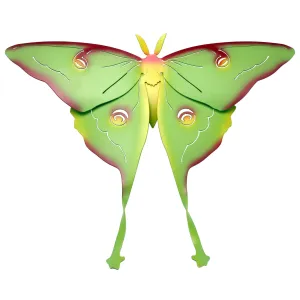 Luna Moth Wall Hanging Sculpture, Metal Outdoor-Indoor Sculpture by Cricket Forge