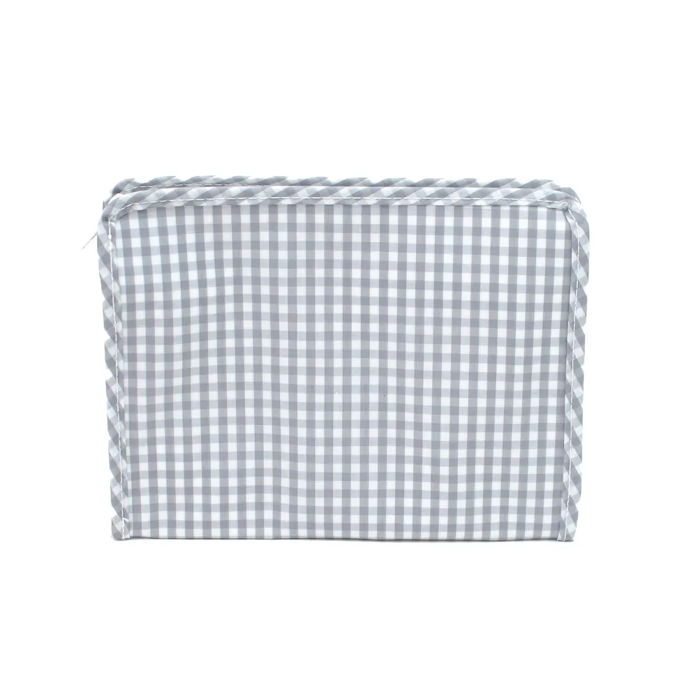 Medium Roadie by TRVL Design - Monogrammed Diaper Bag Organizer - Zippered Pouch - Gray Gingham
