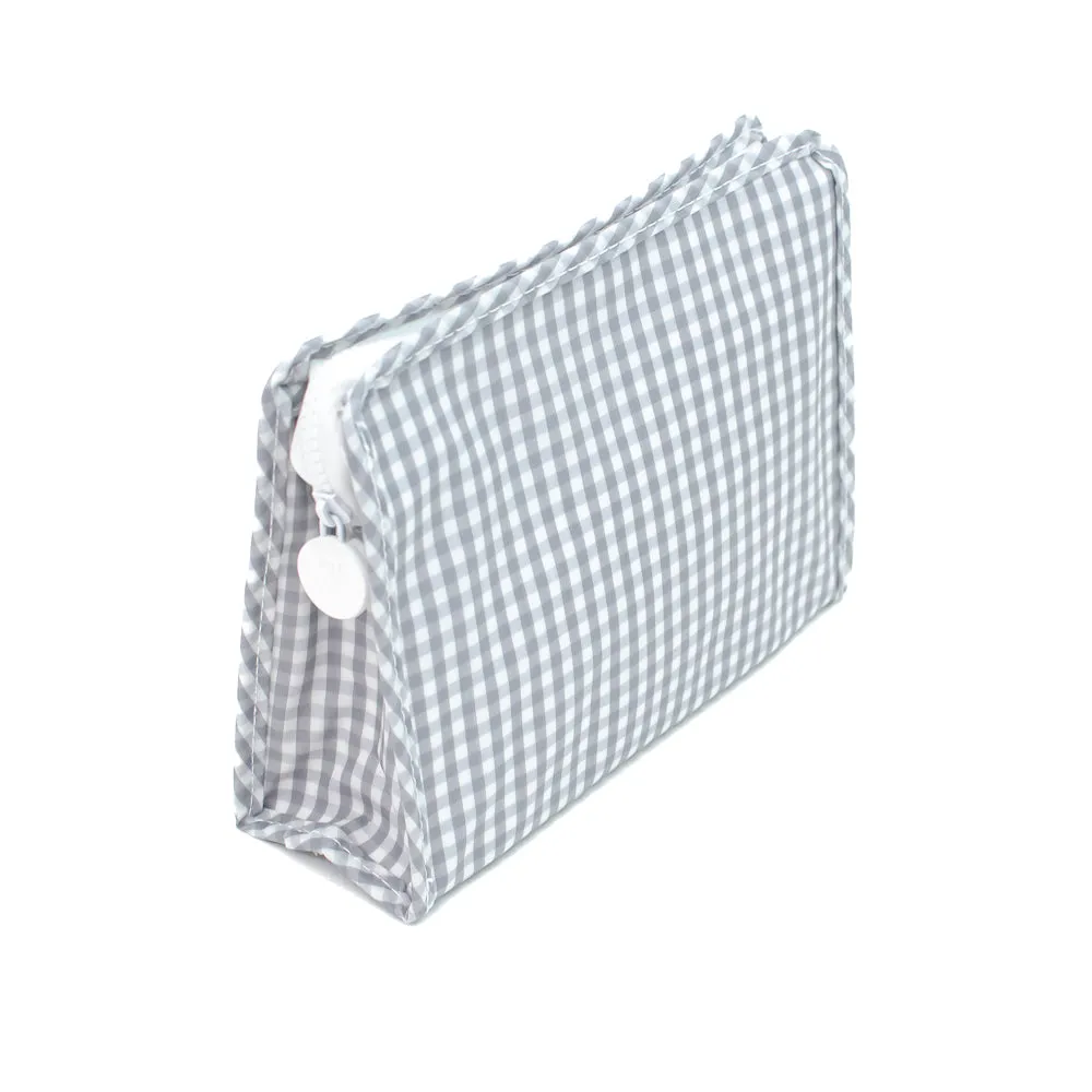 Medium Roadie by TRVL Design - Monogrammed Diaper Bag Organizer - Zippered Pouch - Gray Gingham
