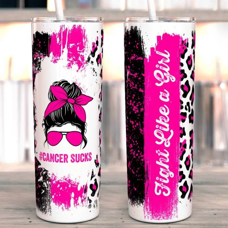 Messy Bun Sports Mom Skinny 20oz Insulated Tumbler