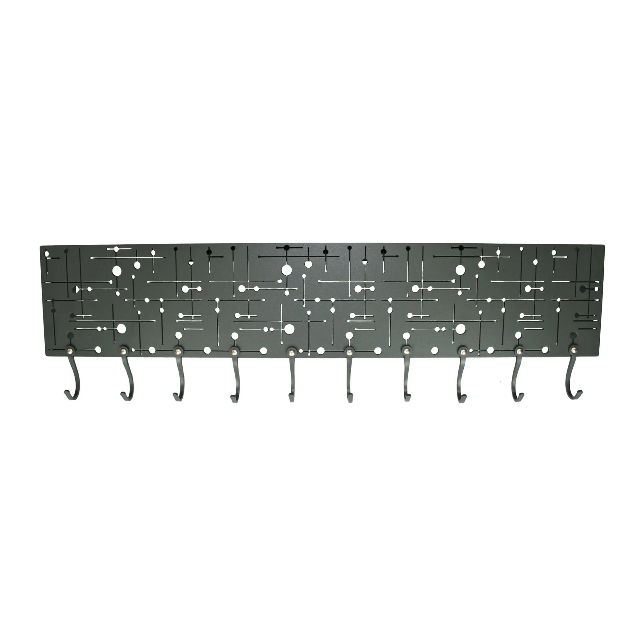 MidCentury Pattern Wall Rack, Metal Sculptural Furniture by Cricket Forge