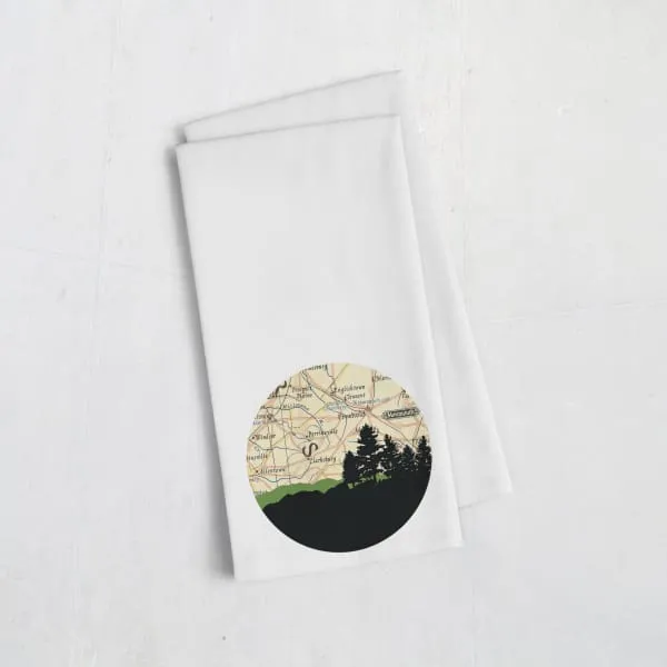 Millstone, New Jersey city skyline with vintage Millstone map