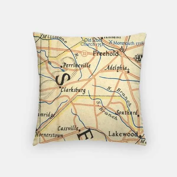 Millstone, New Jersey city skyline with vintage Millstone map