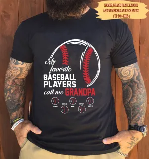 My favorite baseball players call me grandpa Personalized gift for father's day-Htv