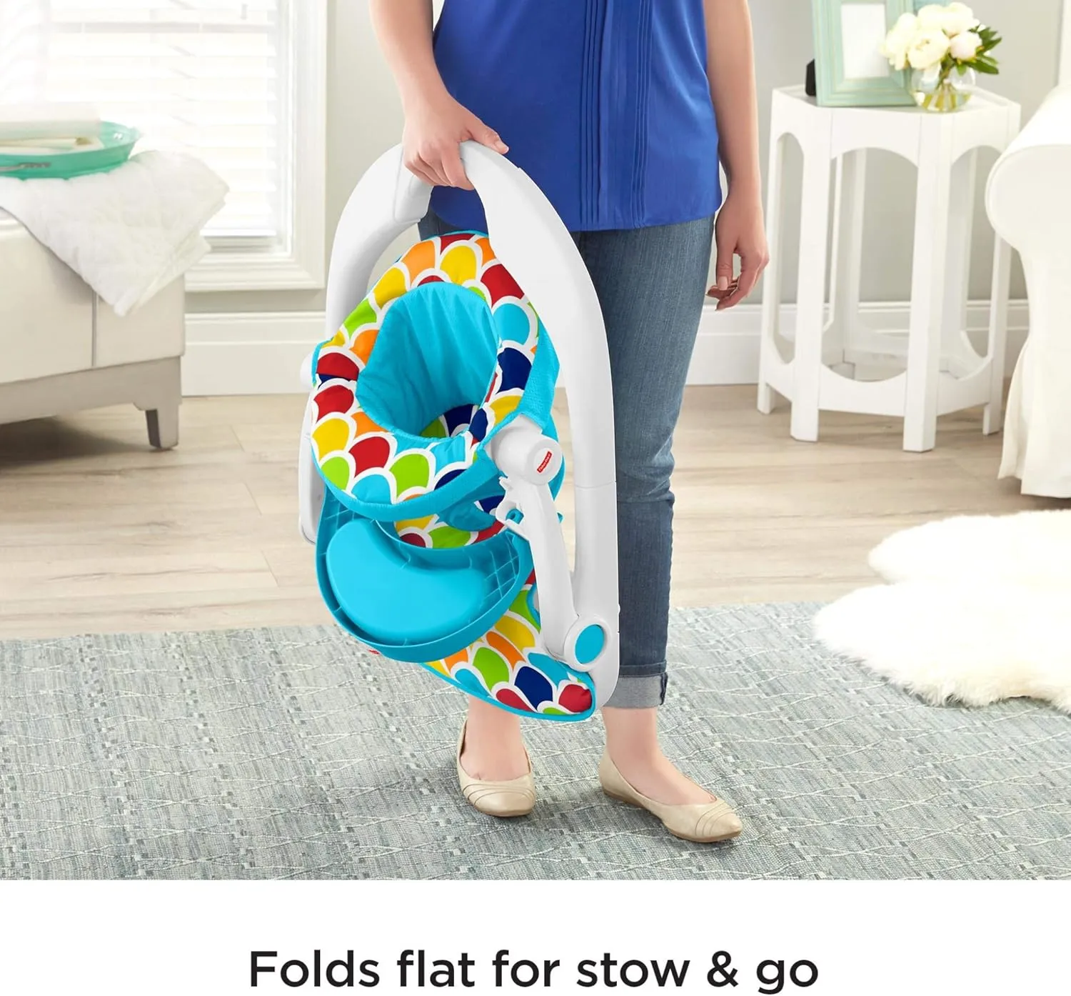 New Fisher-Price Deluxe Sit-Me-Up Floor Seat, includes blue tray, does NOT include removable toys that attach to the tray