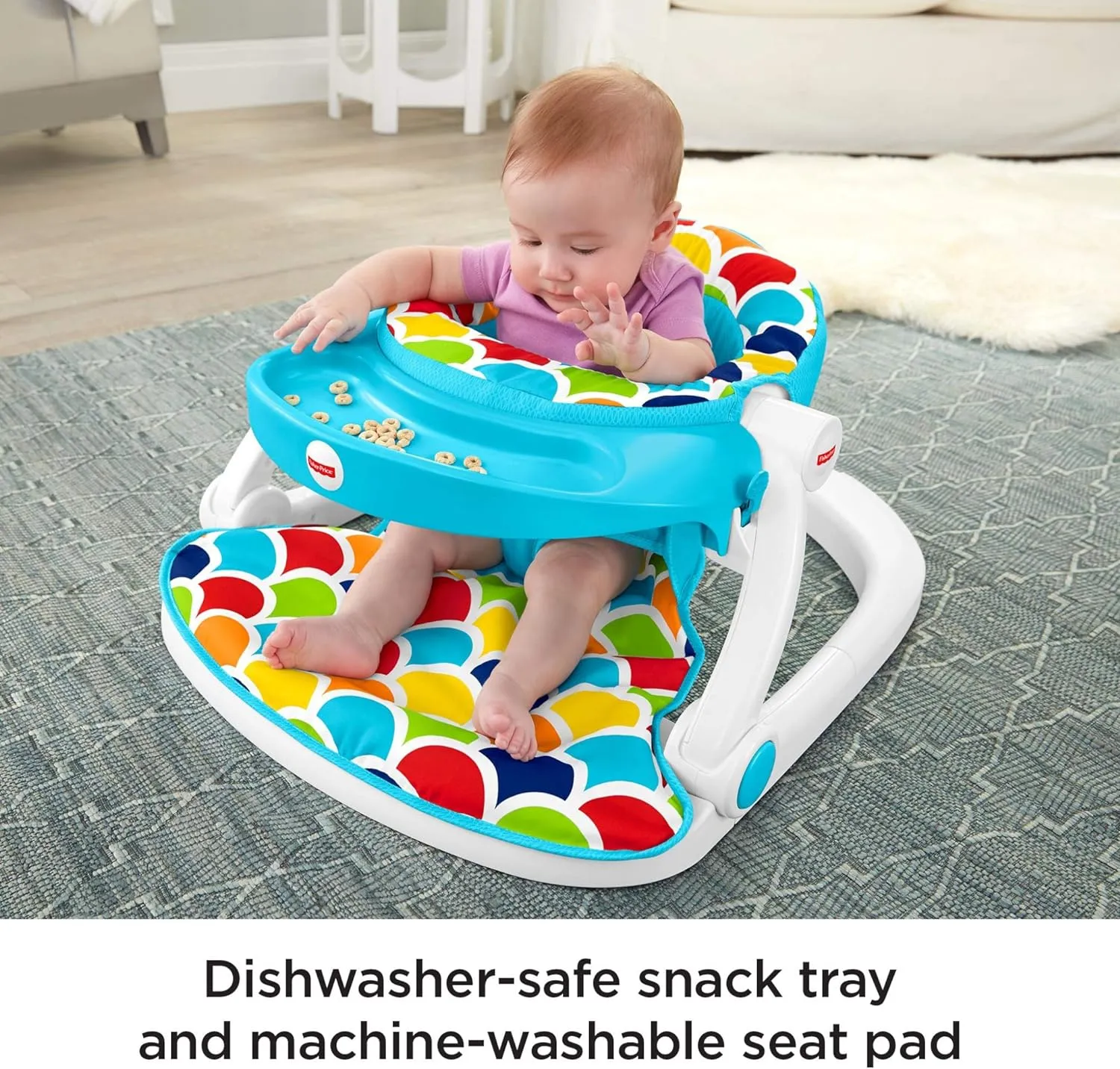 New Fisher-Price Deluxe Sit-Me-Up Floor Seat, includes blue tray, does NOT include removable toys that attach to the tray