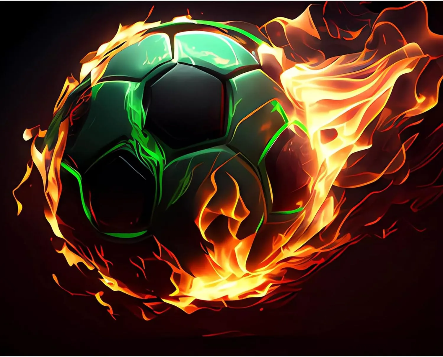 NEW Retails $40, DIY Paint by Number for Adults, Green Soccer Paint by Numbers DIY Painting Acrylic Paint by Numbers Painting Kit Home Wall Living Room Bedroom Decoration, DIY Frame-Soccer Picture, 16x20 frameless