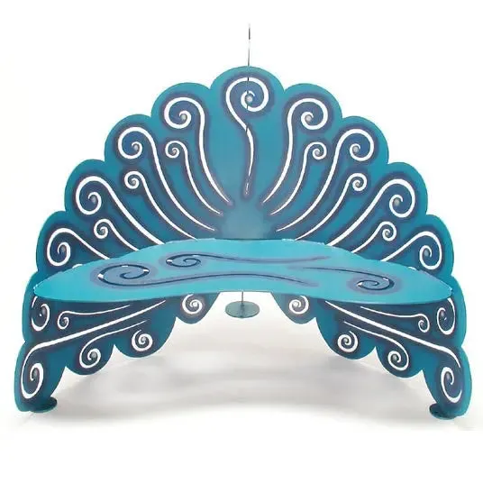 Peacock Bench Metal Indoor-Outdoor Furniture by Cricket Forge