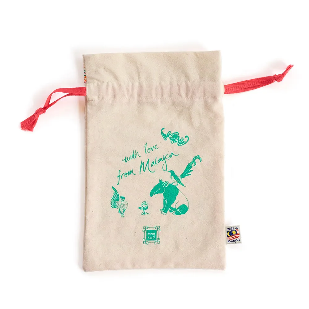 Peranakan Tiles Bat Drawstring Gift Bag (Small)