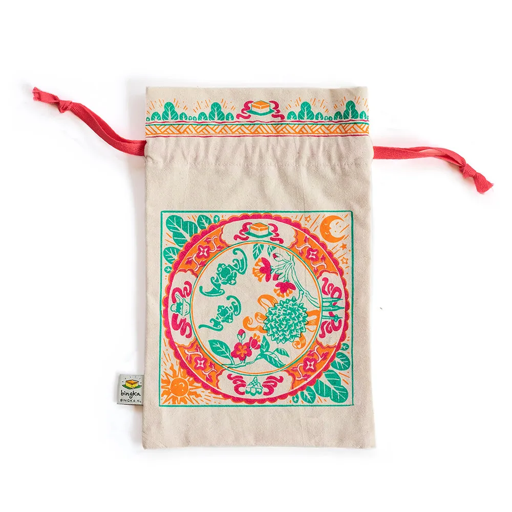 Peranakan Tiles Bat Drawstring Gift Bag (Small)