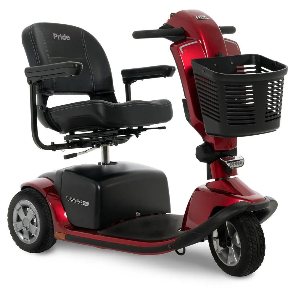 Pride Victory 10.2 ,  3-Wheel Scooter, 18"x17" Foldable Seat (Baseball Stitching)
