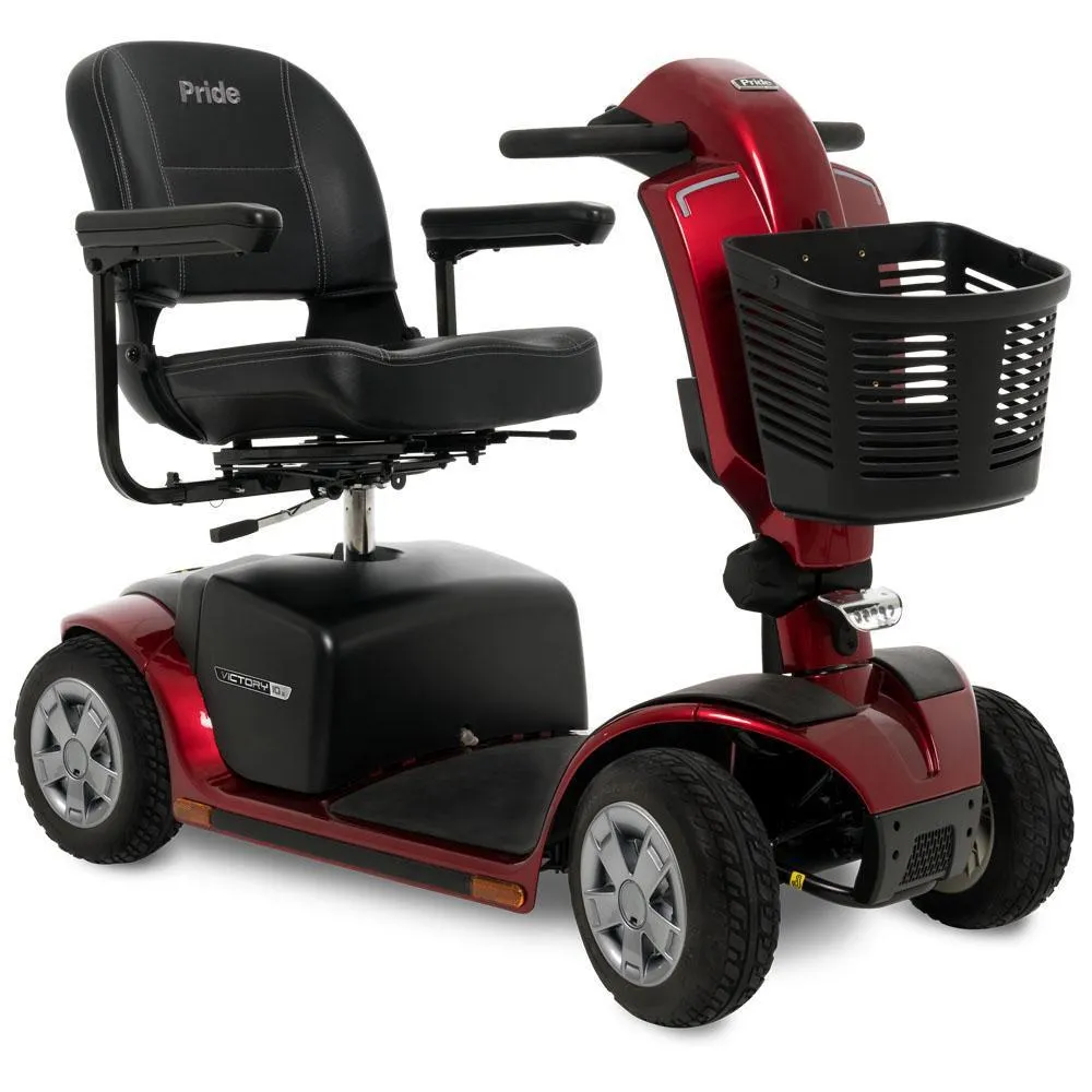Pride Victory 10.2 ,  4-Wheel Scooter ,18"x17" Foldable Seat (Baseball Stitching)