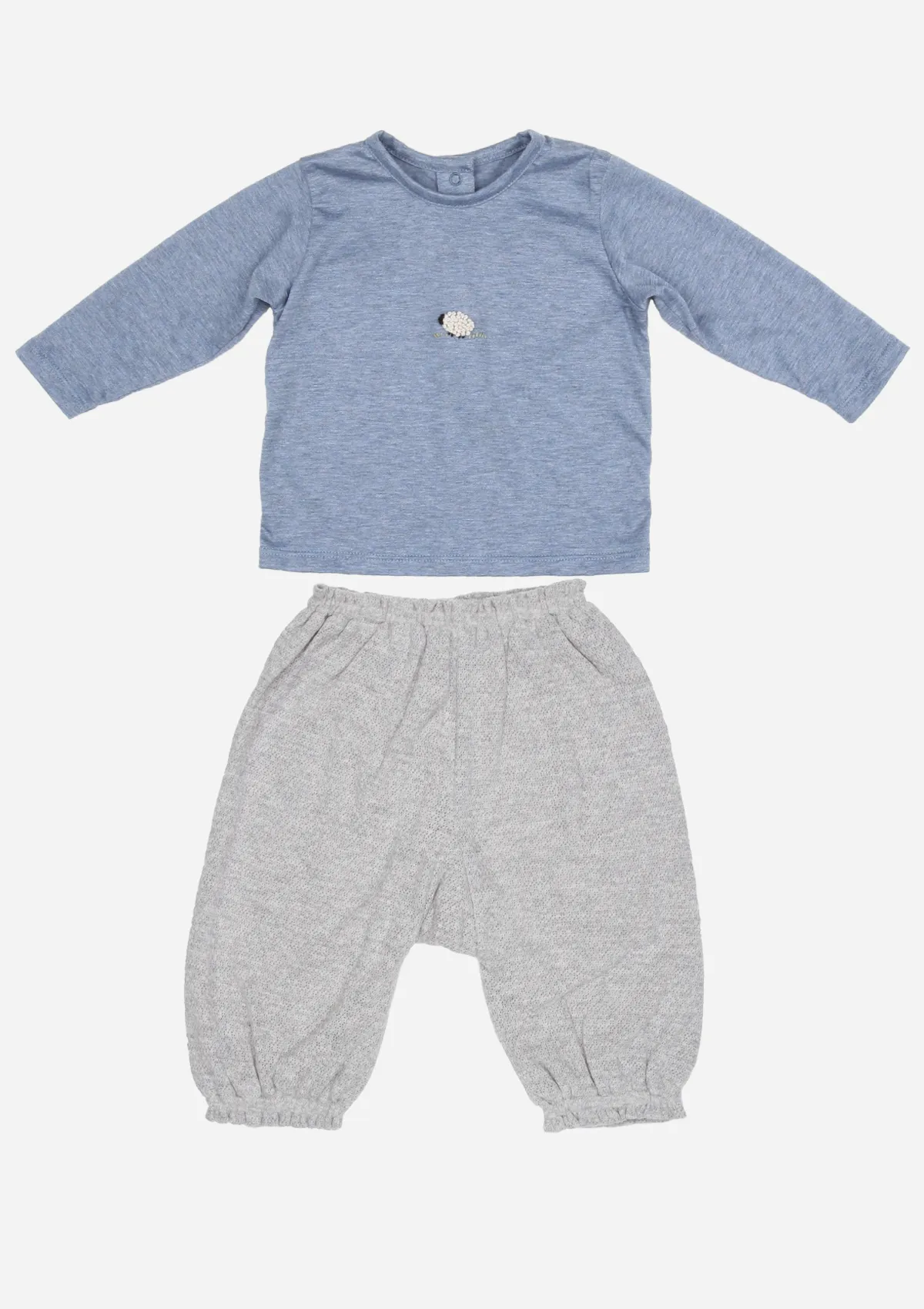 Reversible Pointelle Gathered Pants, Slate
