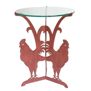 Rooster Table, End Table, Metal Outdoor-Indoor Sculptural Furniture by Cricket Forge