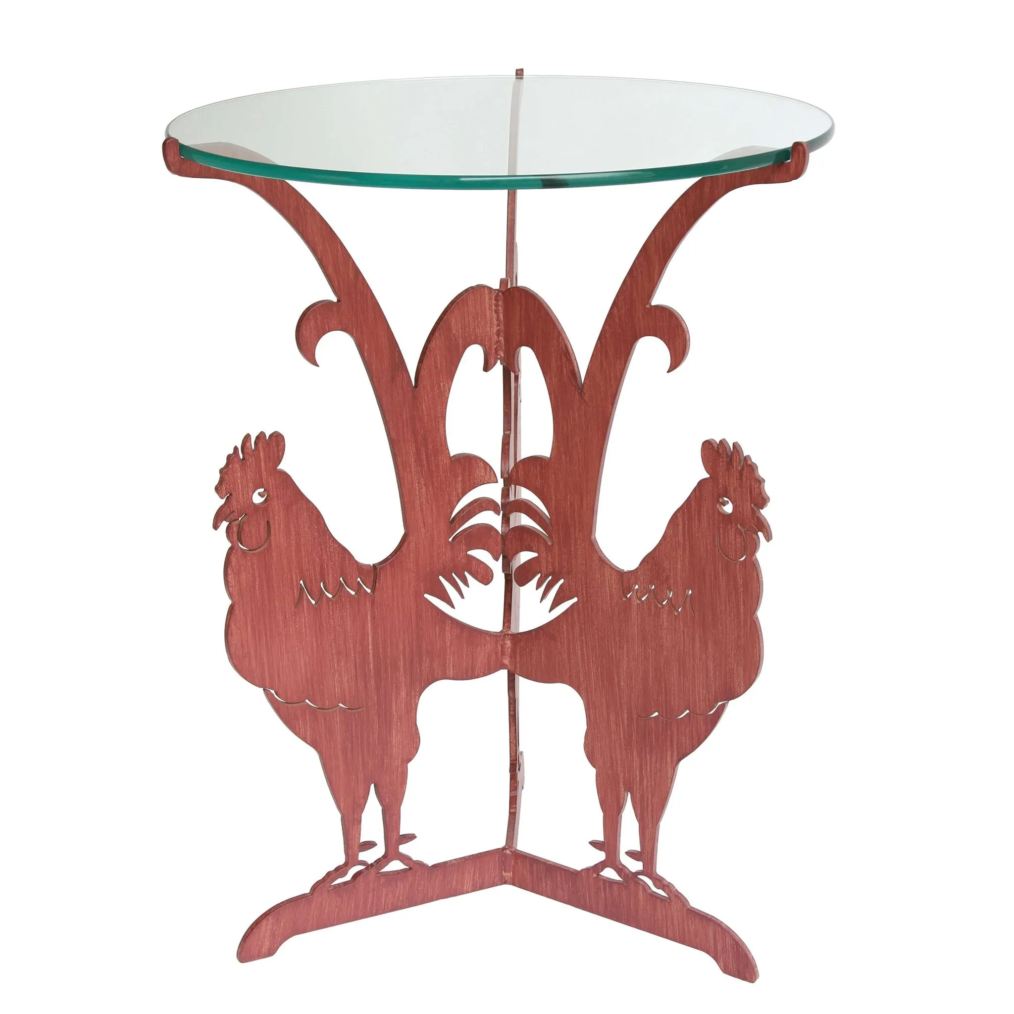 Rooster Table, End Table, Metal Outdoor-Indoor Sculptural Furniture by Cricket Forge