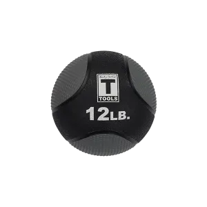 Rubber Medicine Ball - 12 Lb Black