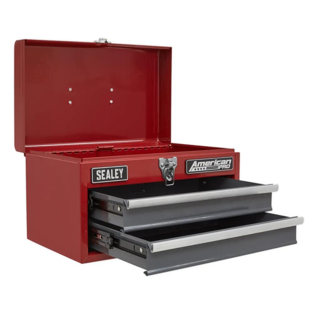 Sealey 2 Drawer Toolbox with Ball Bearing Slides - Red/Grey - C
