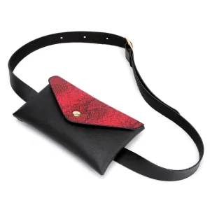 Snake Pattern Shoulder Waist Bag Fanny Belt Packs Phone Pouch Women Flap Vegan Leather Crossbody Casual Messenger Chest Bags