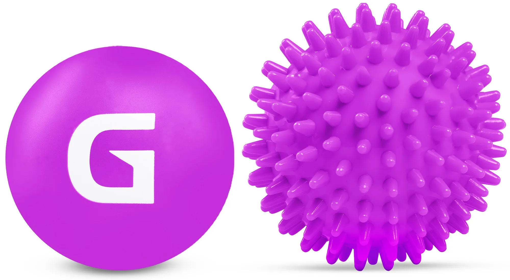 Spiky Massage Ball and Lacrosse Ball Set - Portable Stress Balls - Durable Physio Ball for Trigger Point Therapy