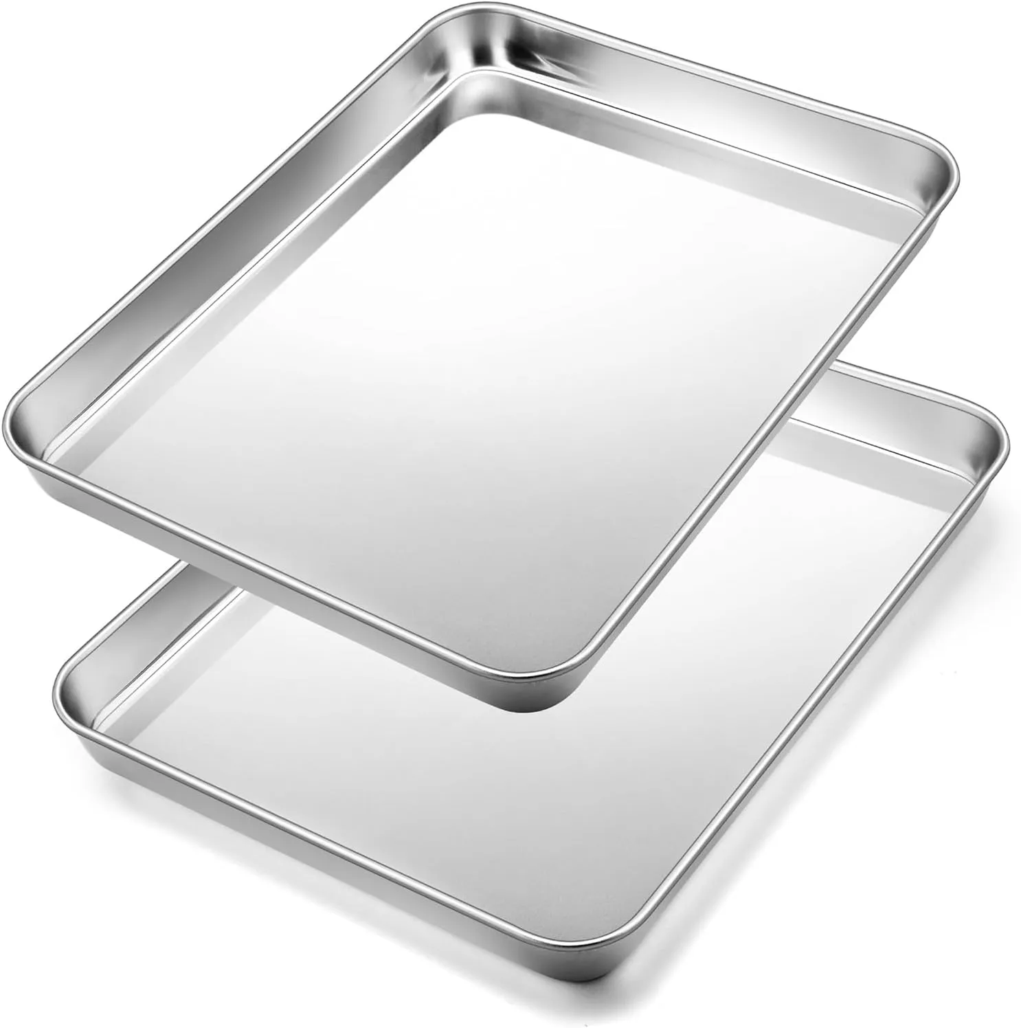 Stainless Steel Cookie Sheet Baking Pan Oven Tray Commercial Baking Sheet 2 Pcs