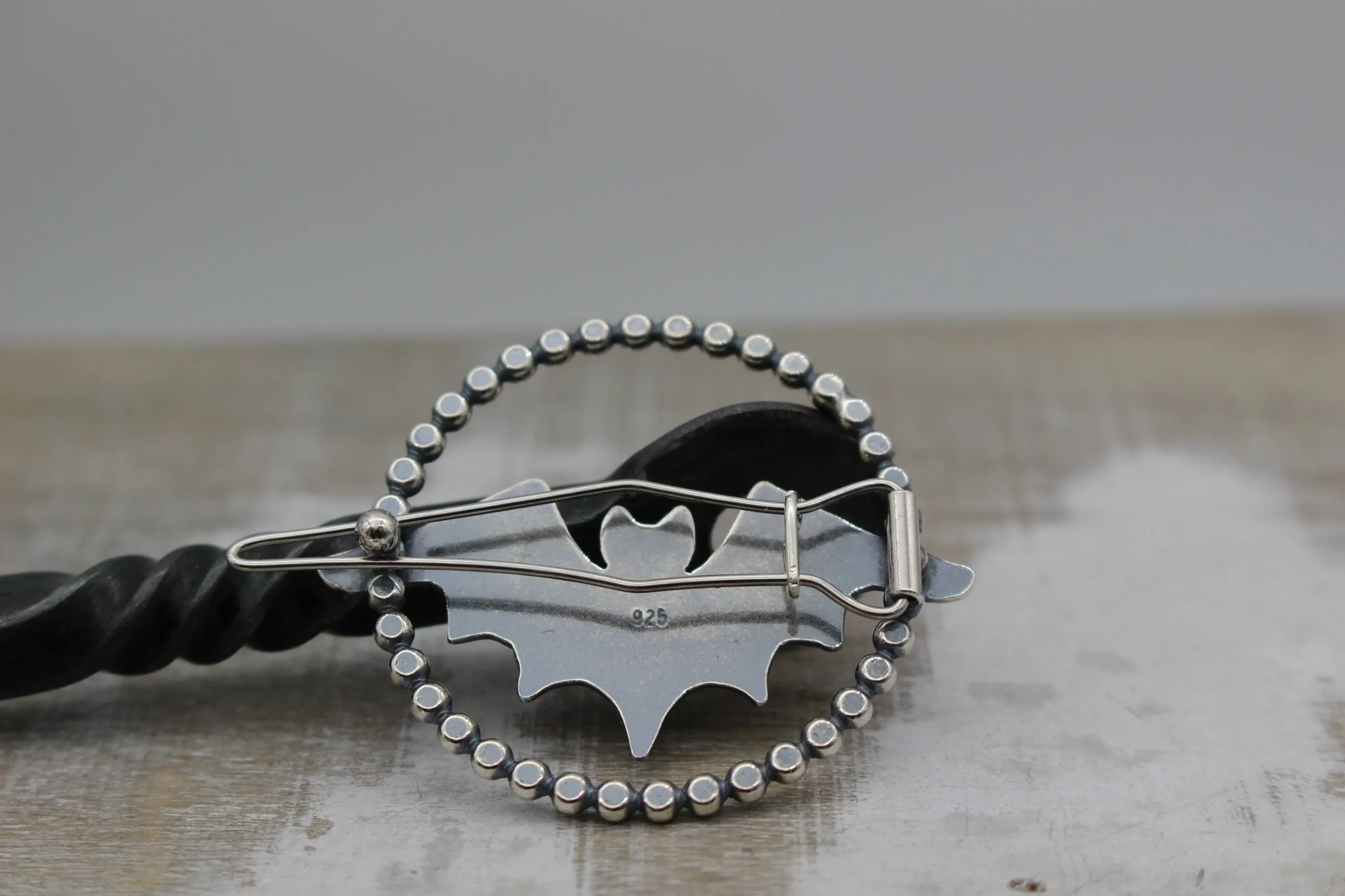 Sterling silver Flourish Bat Barrette