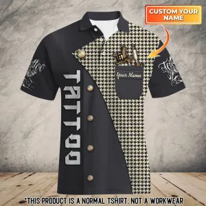 Tattoo Art D100 Personalized Name 3D Polo Shirt With Pocket (non workwear)