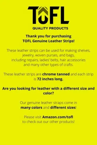 TOFL Leather Strap | 72 Inches Long | 1/2 Inch Wide | 1 Leather Strip