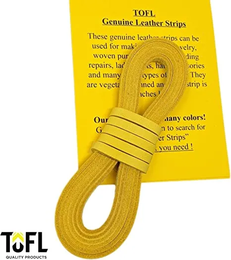 TOFL Leather Straps | 2 Pieces | 72 Inches Long | 1/4 Inch Wide | 1/8 Inch Thick