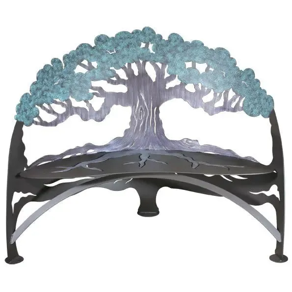 Tree Bench Colorshift Metal Indoor-Outdoor Furniture by Cricket Forge