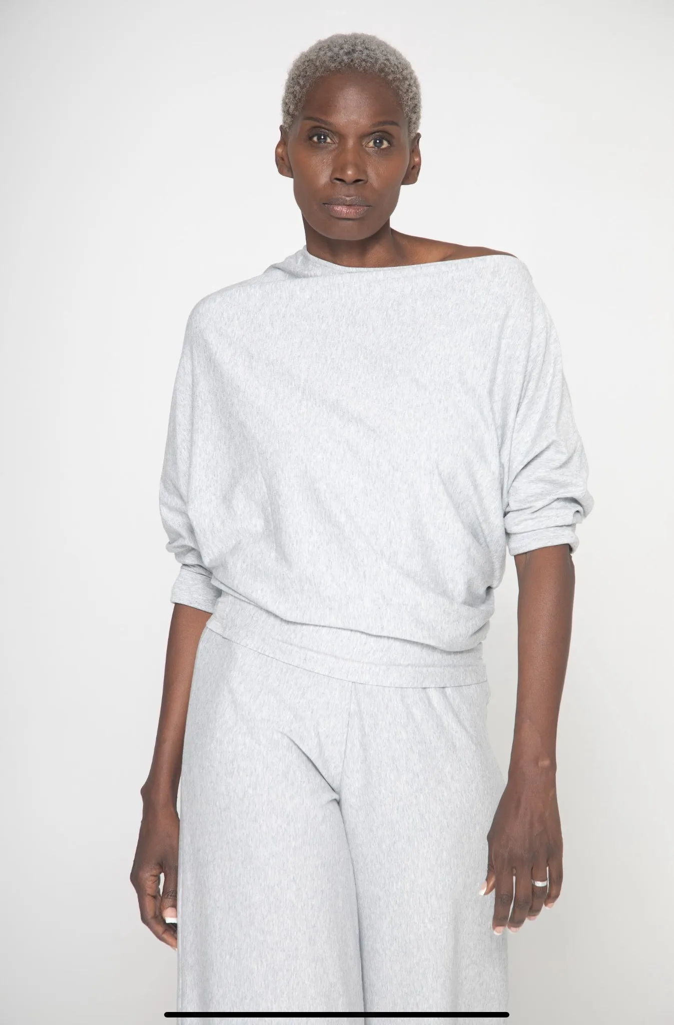 Twisted Tee- Heather Grey Jersey