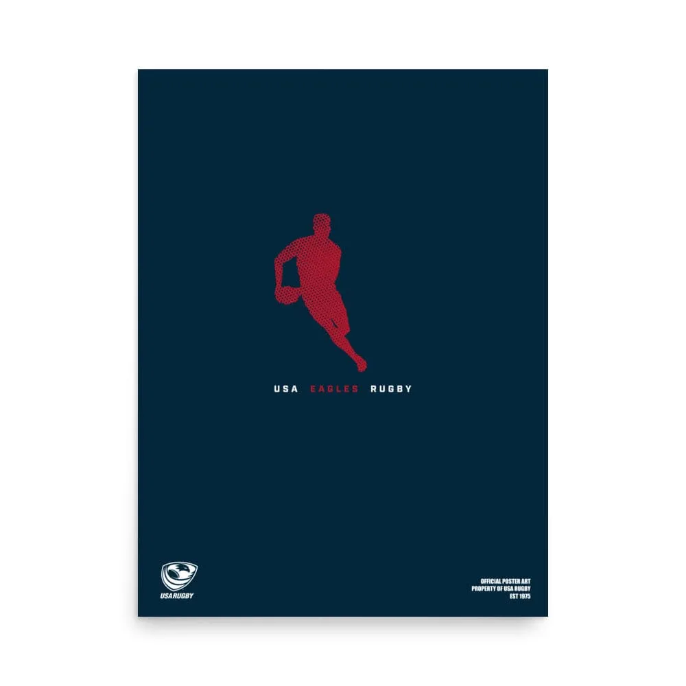 USA Rugby Silhouette Poster
