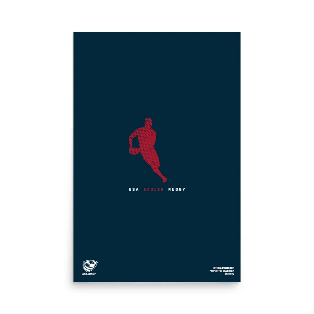 USA Rugby Silhouette Poster
