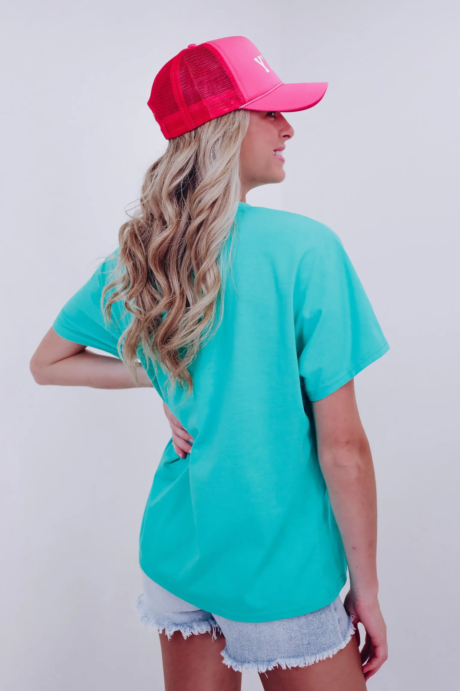 Vacay Patch Graphic Tee - Turquoise