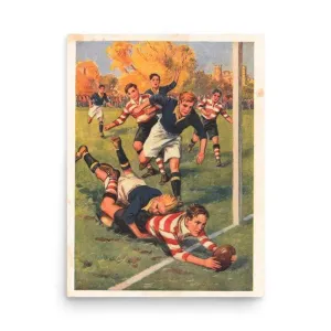 Vintage Rugby Players Poster