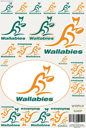 Wallabies Rugby Sticker Sheet - 25 Stickers