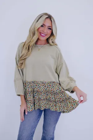 ***Wishful Wildflower Babydoll Top - 3 Colors SAMPLE